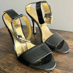 Guess|  By Marciano Women’s Ankle Strap Black Patent 3.75” Sandal Heels Size 7